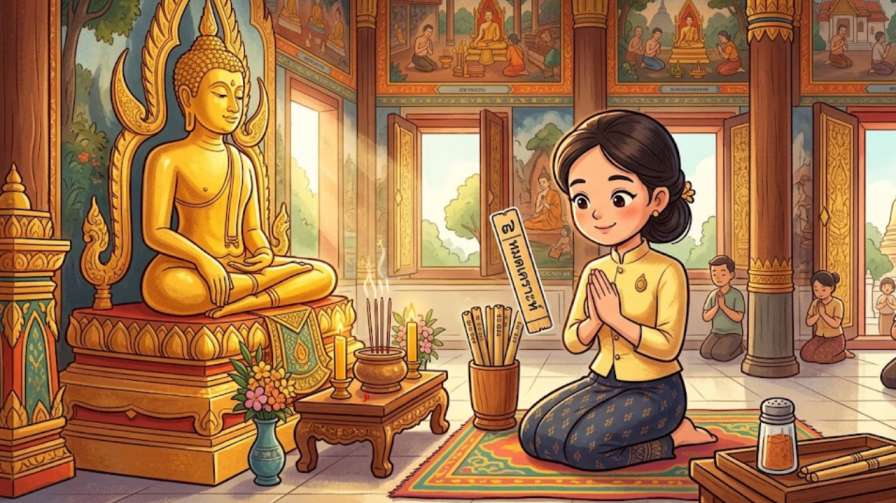 ฝันว่าไปวัด ไหว้พระ